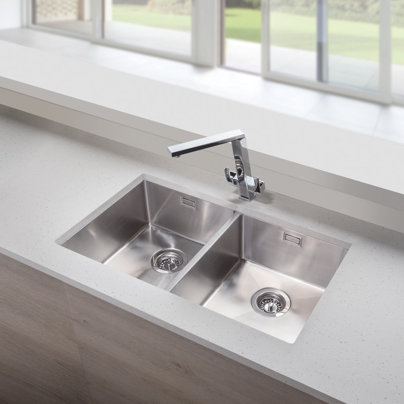 Stainless Steel Double Bowl Kitchen Sink 750 x 440 x 190mm