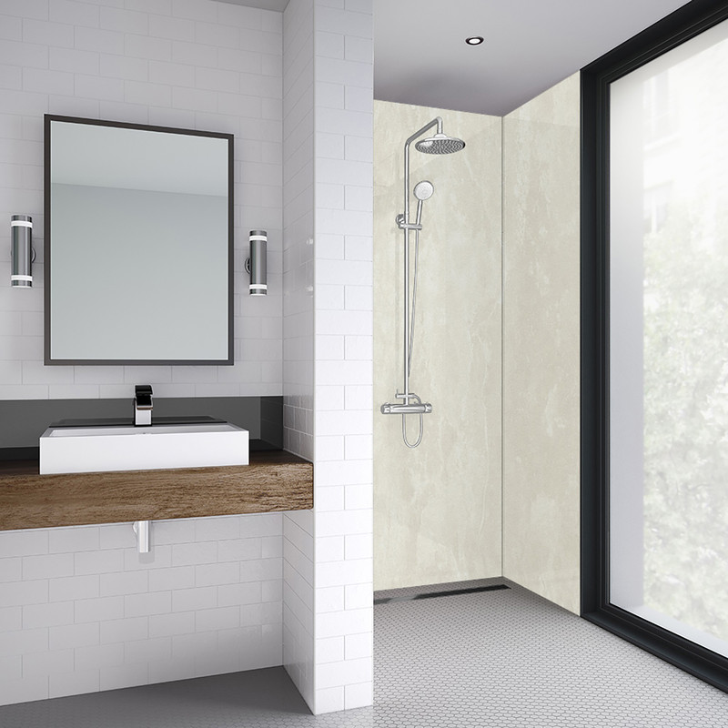 Mermaid Natural Pearl Laminate Shower Wall Panel Tongue & Groove 2420mm x 885mm