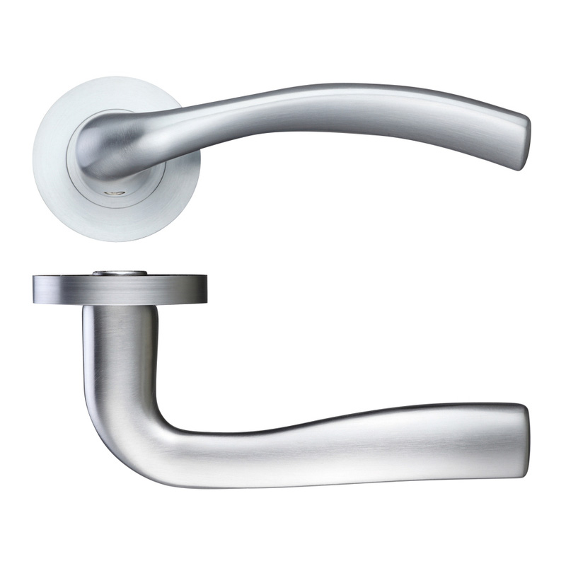 Stanza Siena Lever on Rose Door Handles Satin Chrome