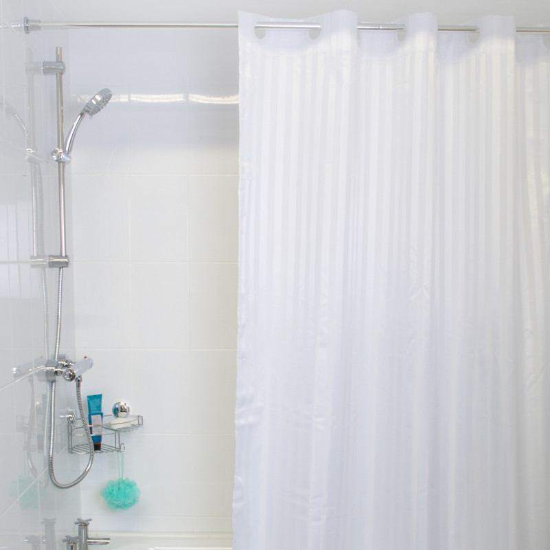 Croydex Stick 'N' Lock Shower Curtain Rail Chome