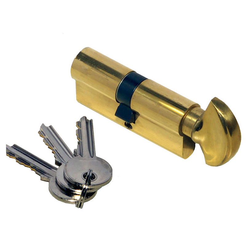6 Pin Euro Thumbturn Cylinder 40-45mm Brass