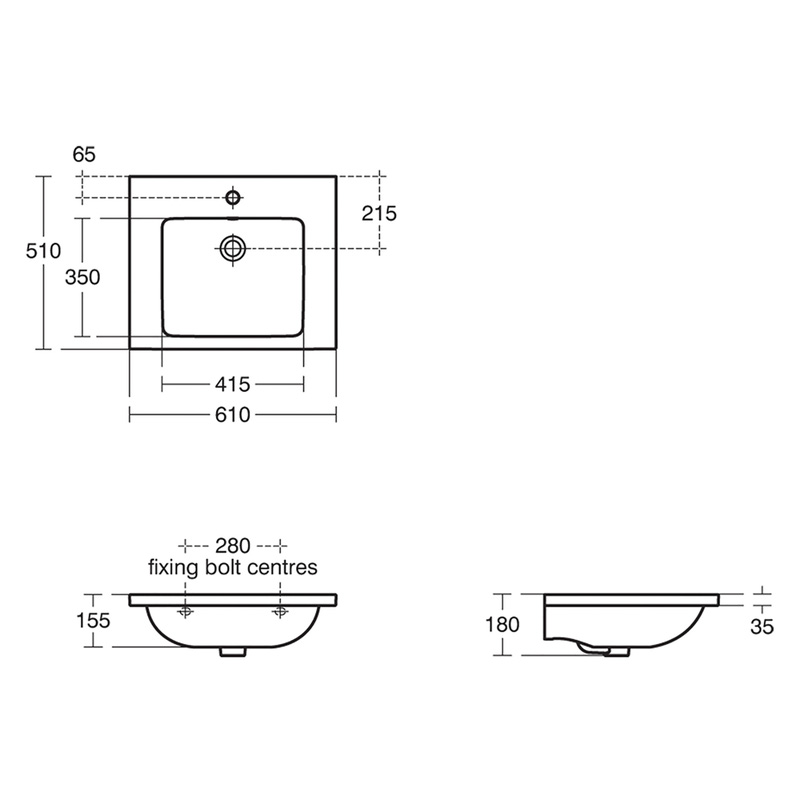 Ideal Standard i.life B Double Drawer Wall Hung Unit with Basin Matt White 600mm with Brushed Chrome Handles