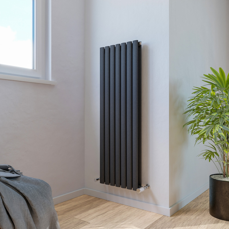 Ximax Bristol Designer Radiator 1200 x 410mm 2925Btu Double Anthracite