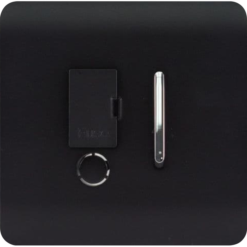 Trendiswitch Matt Black 13 Amp Switched Fused Spur 1 Gang