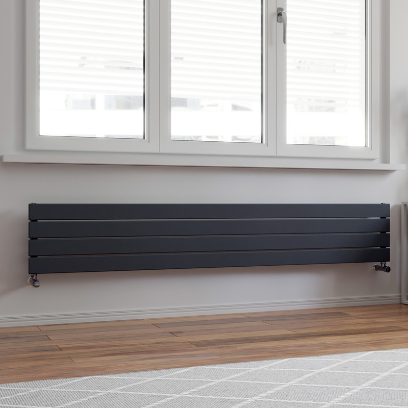 Ximax Oxford Single Horizontal Designer Radiator 295 x 1800mm 2075Btu Anthracite