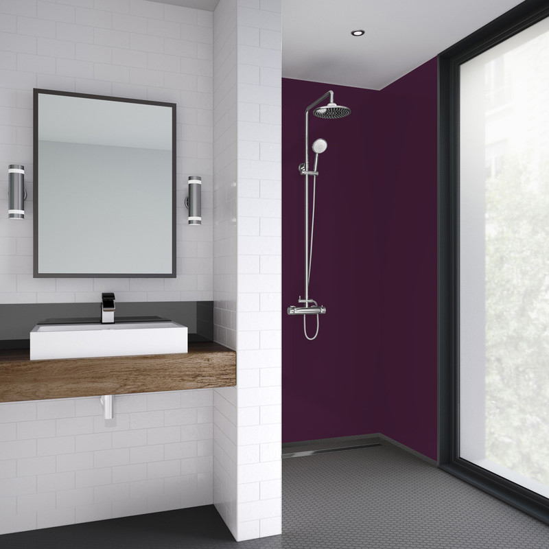 Mermaid Acrylic Matt Shower Wall Panel Plum 2440mm x 900mm x 4mm