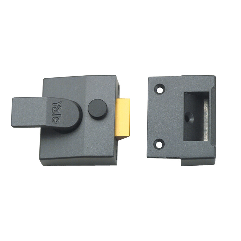 Yale Deadlocking Nightlatch Gun Metal Narrow