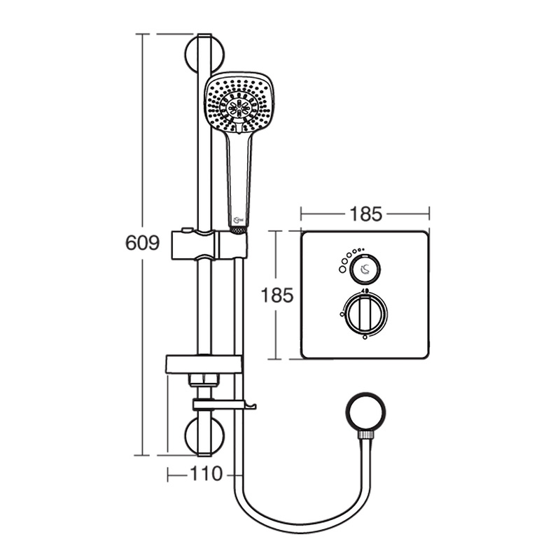Ideal Standard Easybox Concealed Thermostatic Bar Mixer Shower Square