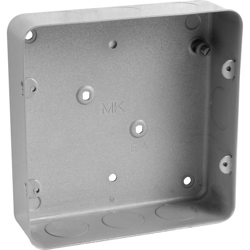 MK Grid Metal Flush Back Box 6-8 Gang With Knockouts