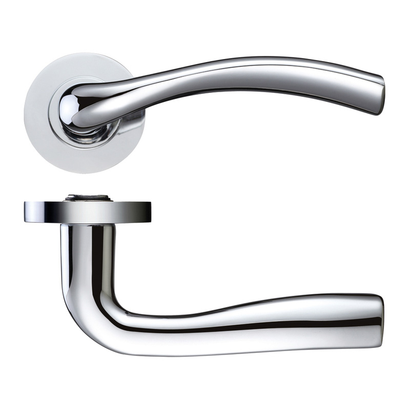 Stanza Siena Lever on Rose Door Handles Polished Chrome