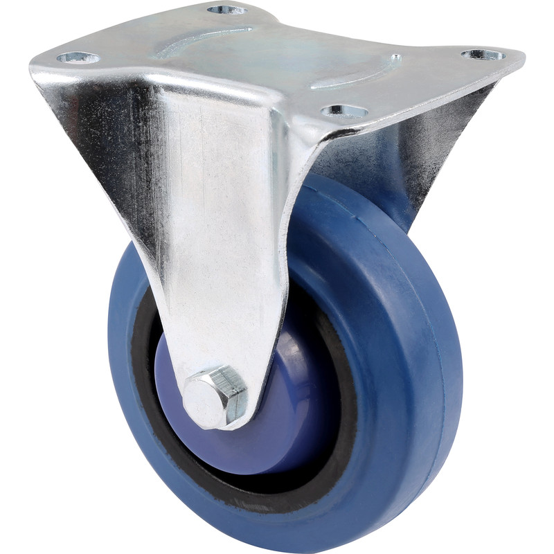 General Duty Electric Blue Castor Fixed 125mm / 160kg