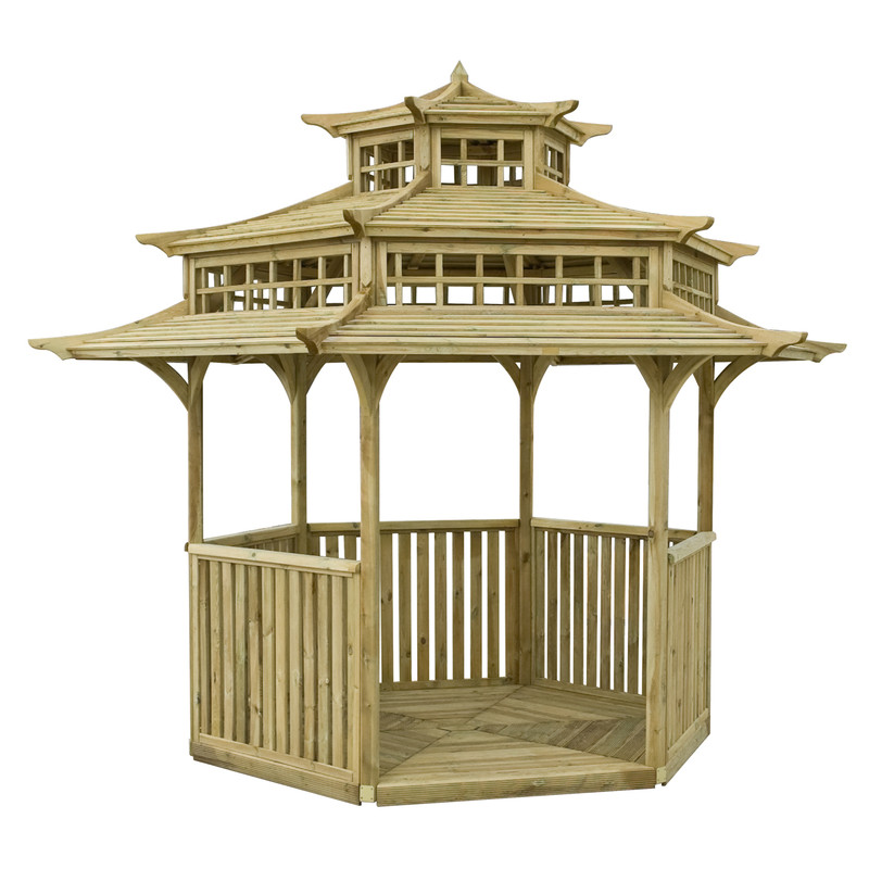 Rowlinson Oriental Pagoda Gazebo 332cm (h) x 402.5cm (w) x 329cm (d)