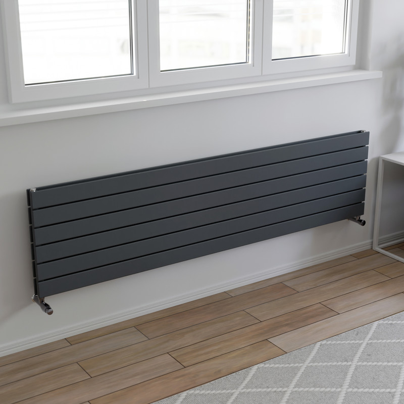 Ximax Oxford Duo Horizontal Designer Radiator 445 x 1800mm 4679Btu Anthracite