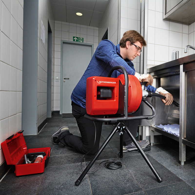 Rothenberger Rodrum Varioclean Drain Cleaner 13mm x 15m Spiral (8.0Ah Battery)