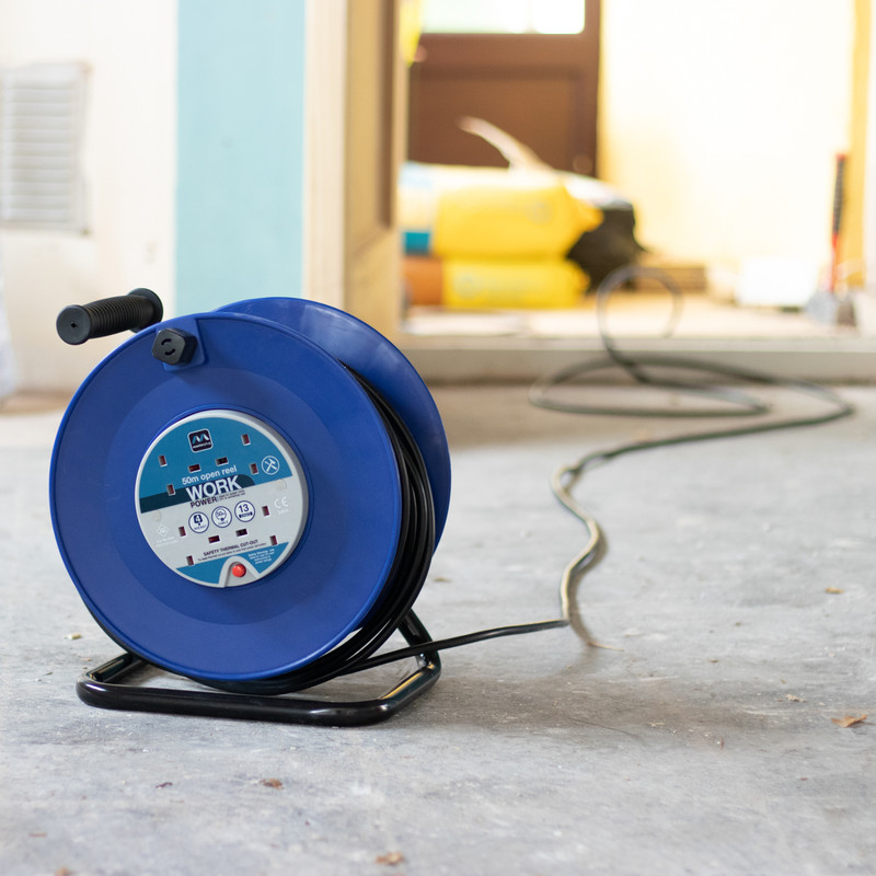 Masterplug 4 Socket 13A Open Cable Reel 50m 240V