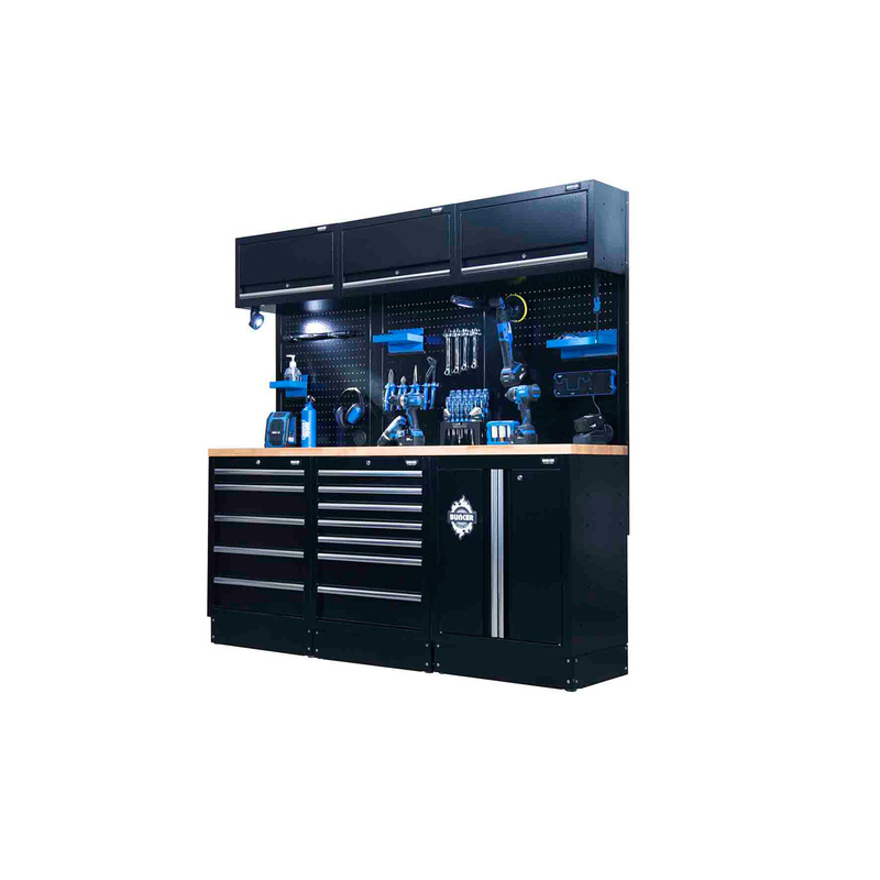 Draper BUNKER® Modular Storage Combo 14 PC with Hardwood Worktop