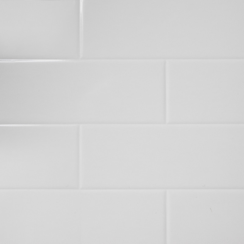Mermaid Composite Metro Tile Vertical Shower Wall Panel White 2440mm x 1220mm