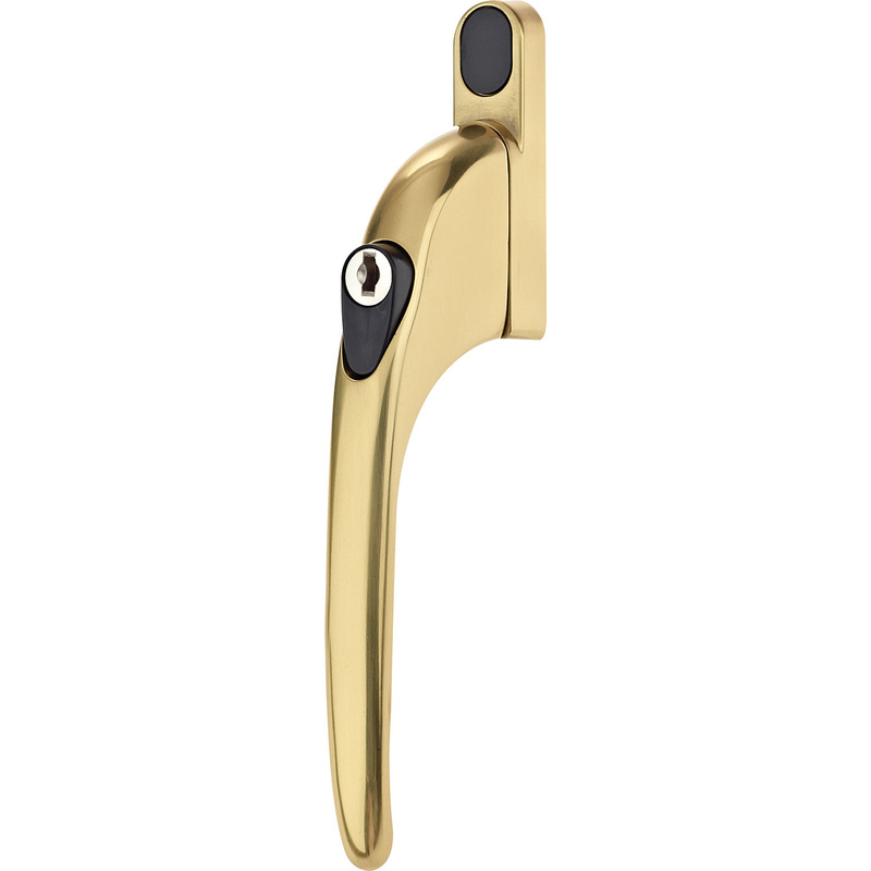 Yale PVCu Inline Lockable Window Handle Polished Brass
