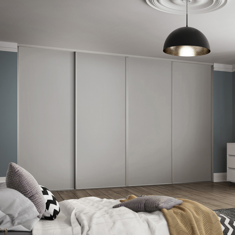Spacepro Classic 4 Door Sliding Wardrobe Kit Dove Grey 3586 x 2260mm