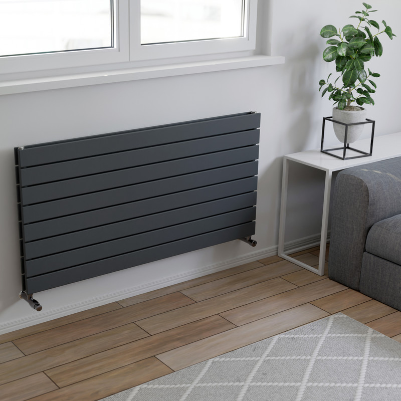 Ximax Oxford Duo Horizontal Designer Radiator 595 x 1200mm 3949Btu Anthracite