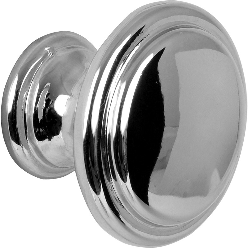 Flat Knob Polished Chrome