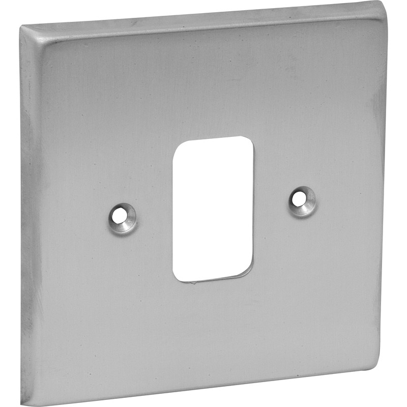 Grid Front Plate Satin Chrome 3 Gang