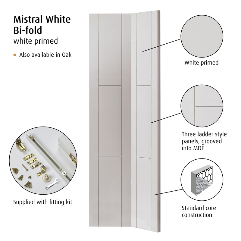 Mistral White Bi-fold Internal Door 35 x 1981 x 762mm
