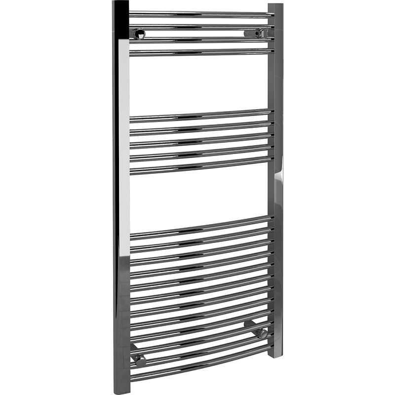Kudox Chrome Curved Ladder Towel Radiator 1200 x 600mm 1317Btu