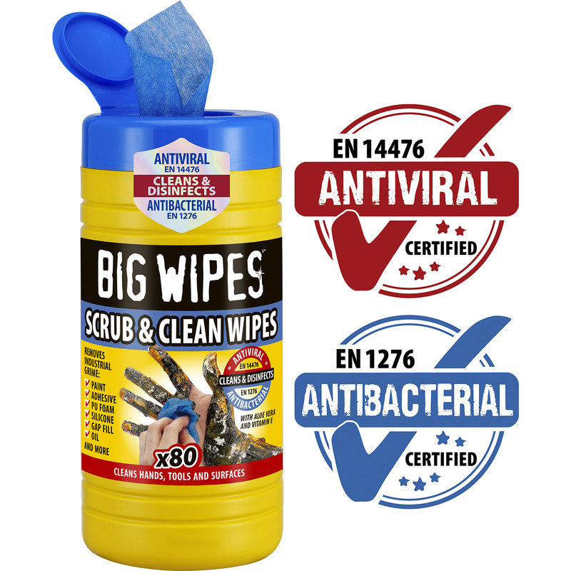 Big Wipes Antiviral Scrub & Clean Wipes 80 Wipes