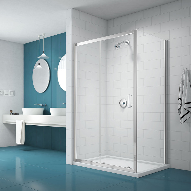 Merlyn NIX Sliding Shower Enclosure Door and Side Panel 1600 x 900mm