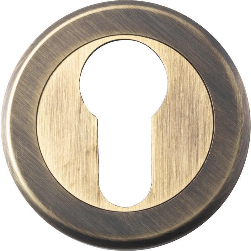 Serozzetta Escutcheon - Euro Profile Antique Brass