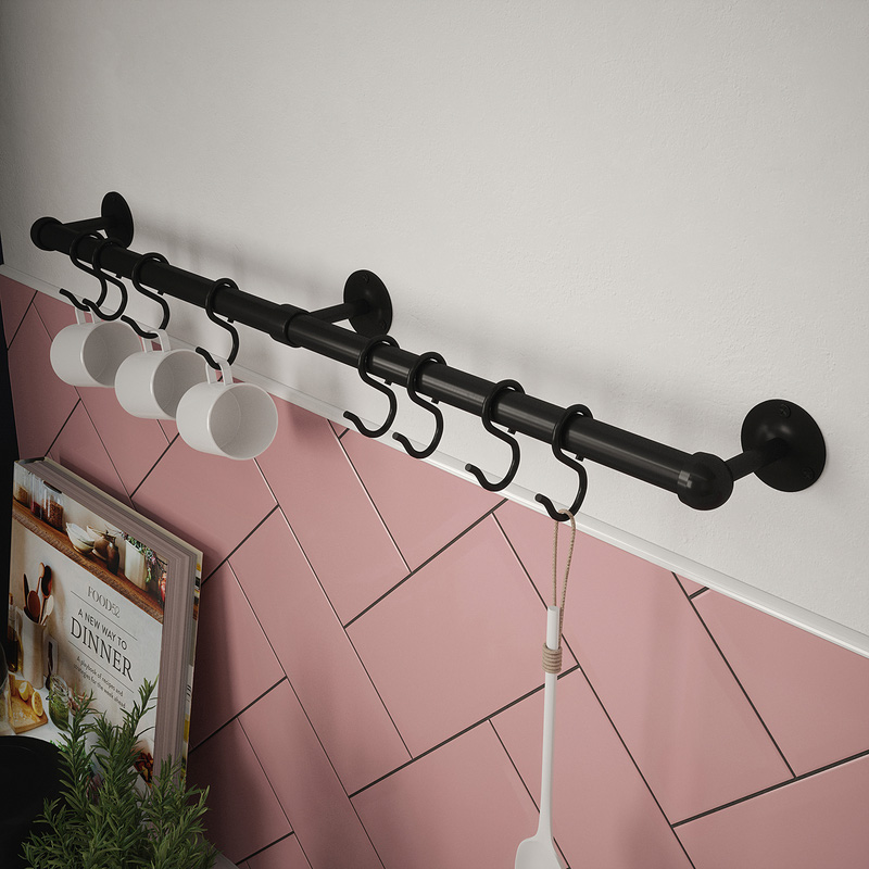 Rothley Utensil Rail Kit 19mm x 600mm Matt Black