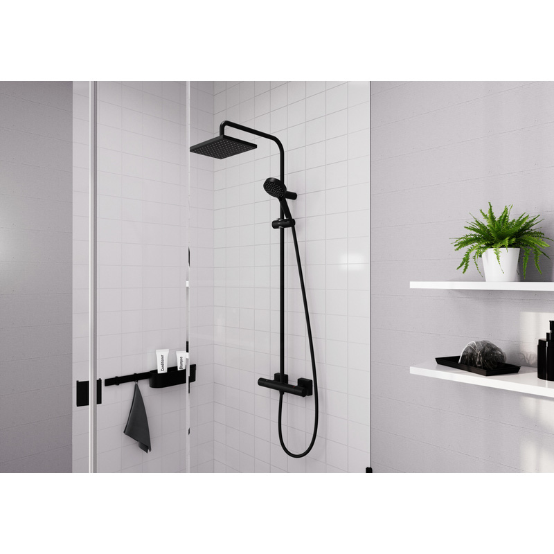 Hansgrohe Vernis Shape Diverter Bar Mixer Shower Matt Black