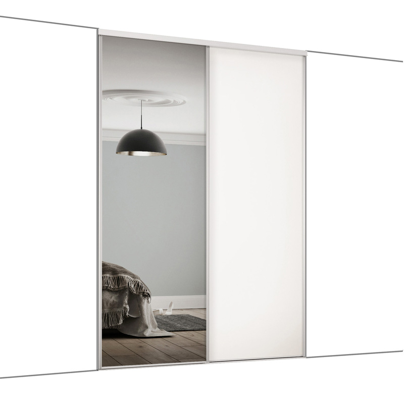 Spacepro Classic 2 Door Sliding Wardrobe Kit White and Mirror 1489 x 2260mm