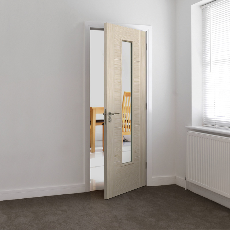 Ivory Clear Glazed Laminate Internal Door 35 x 1981 x 762mm
