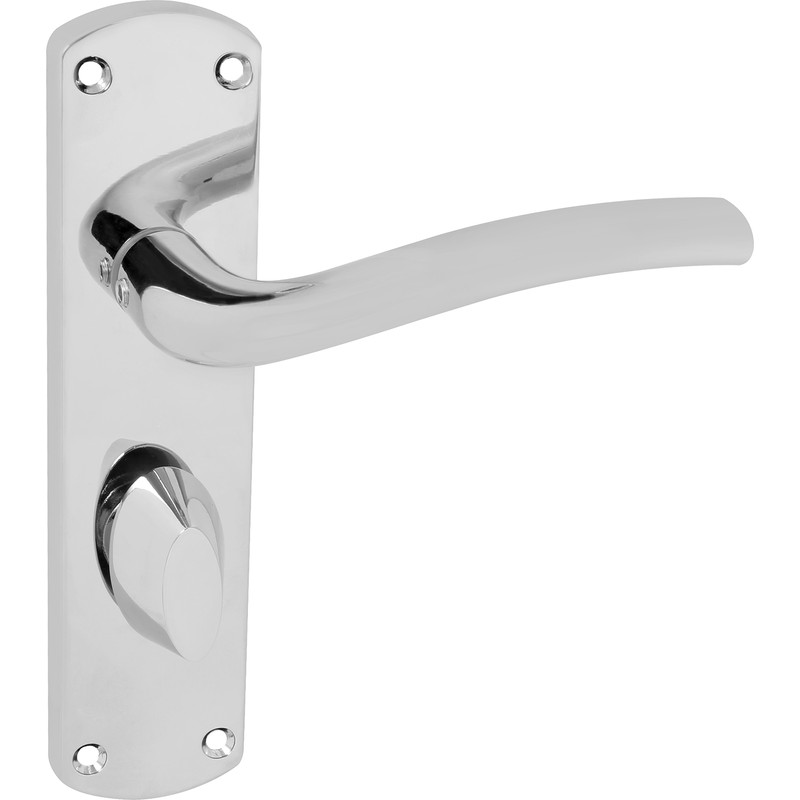 Serozzetta Cuatro Door Handles Bathroom Polished Chrome