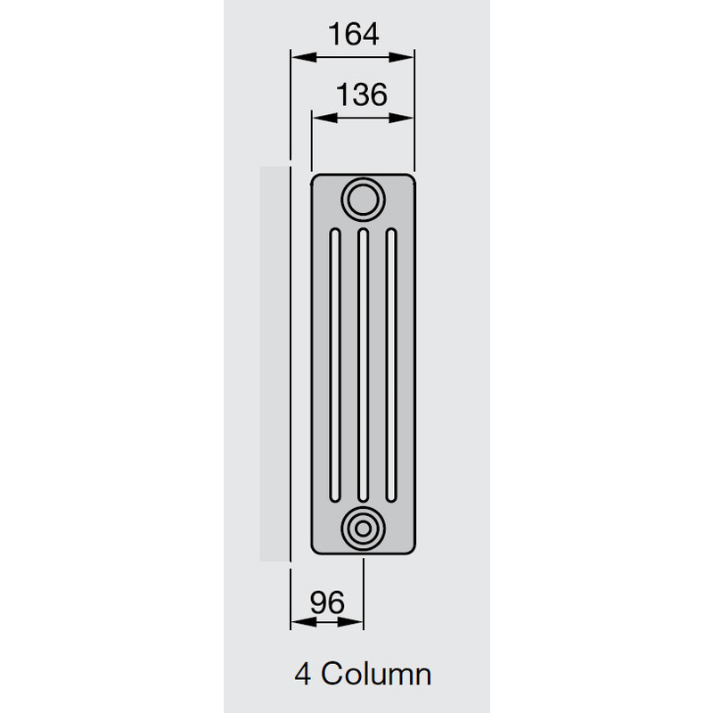 Arlberg 4-Column Horizontal Radiator 300 x 992mm 3003Btu White