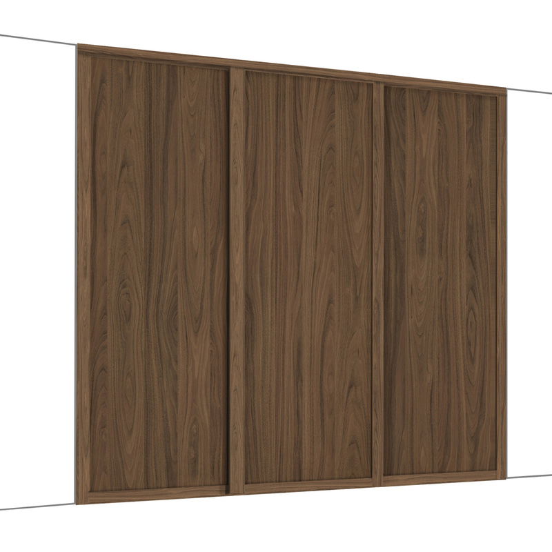 Spacepro Shaker 3 Door Sliding Wardrobe Kit Walnut 1680 x 2260mm