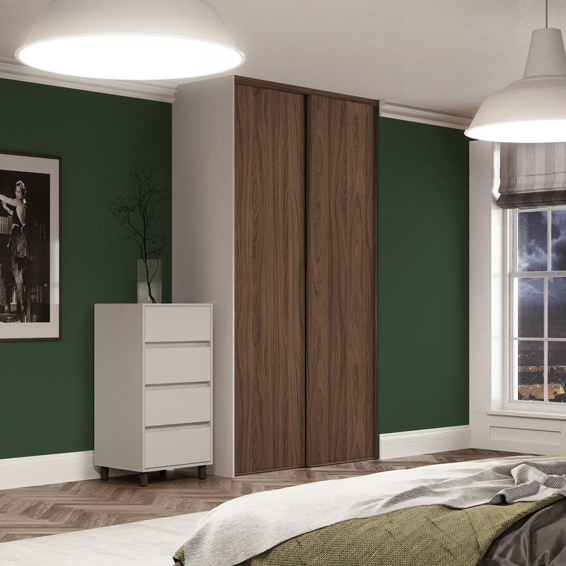 Spacepro Classic 2 Door Sliding Wardrobe Kit Walnut 1489 x 2260mm