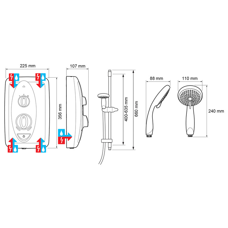 Mira Sprint Multi-Fit Electric Shower 9.5kW