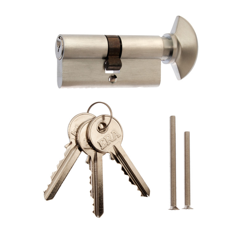 ERA 6 Pin Euro Thumbturn Cylinder 40-40mm Satin Nickel