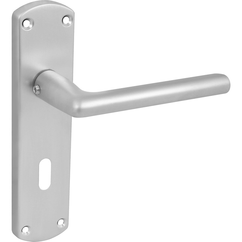 Serozzetta Uno Door Handles Lock Satin Chrome