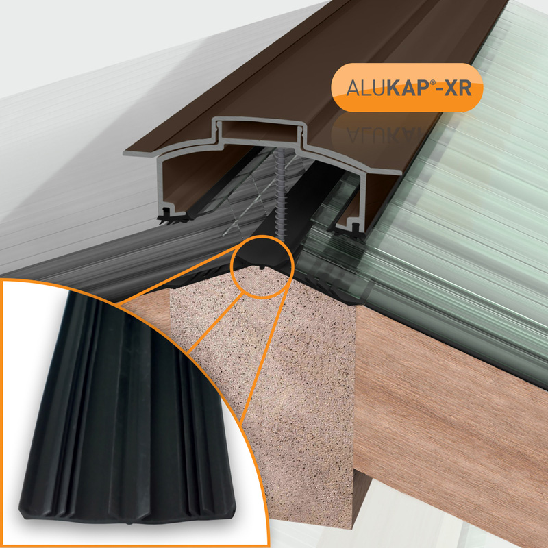 Alukap-XR Concealed Fix Hip Bar with Gasket Brown 3000mm