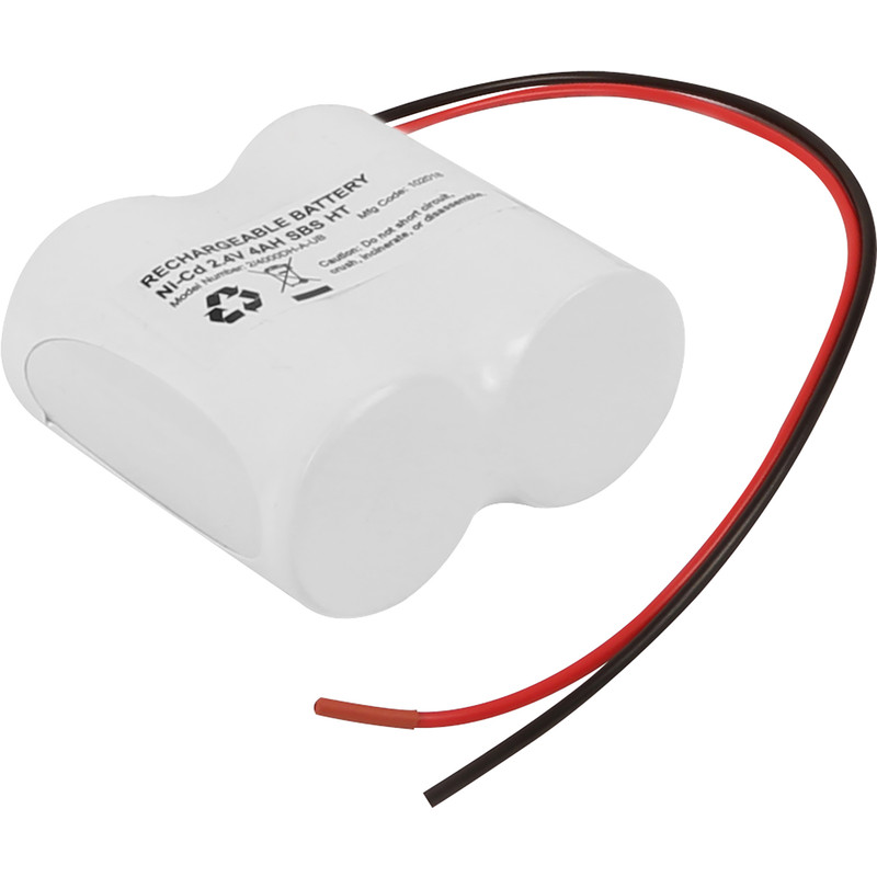 Rechargeable Nicad Battery Pack 2.4v 4Ah 2 Cell Side by Side Pack