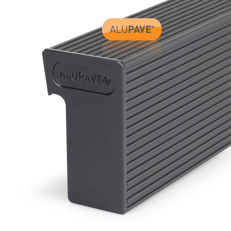 Alupave Gutter Endcap RH Grey