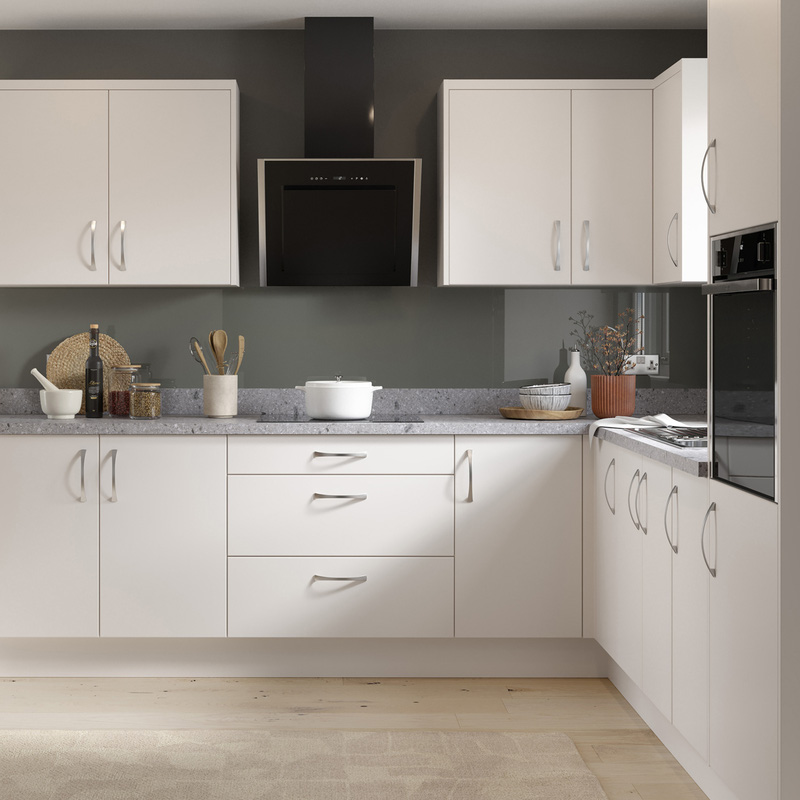 Kitchen Kit Flatpack Value Slab Kitchen Cabinet Corner Post Matt White 720mm