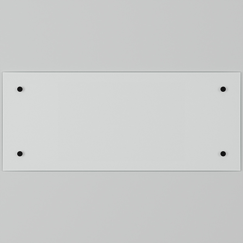 Splashback Clear Glass Bathroom Splashback with Matt Black Caps 600 x 250mm