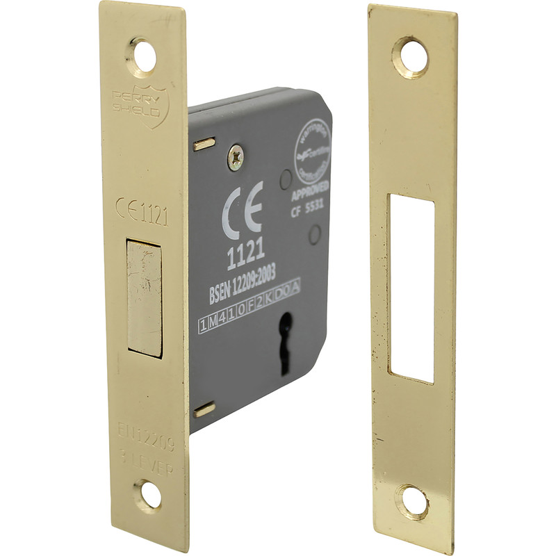 3 Lever Mortice Deadlock 63mm Electro Brass
