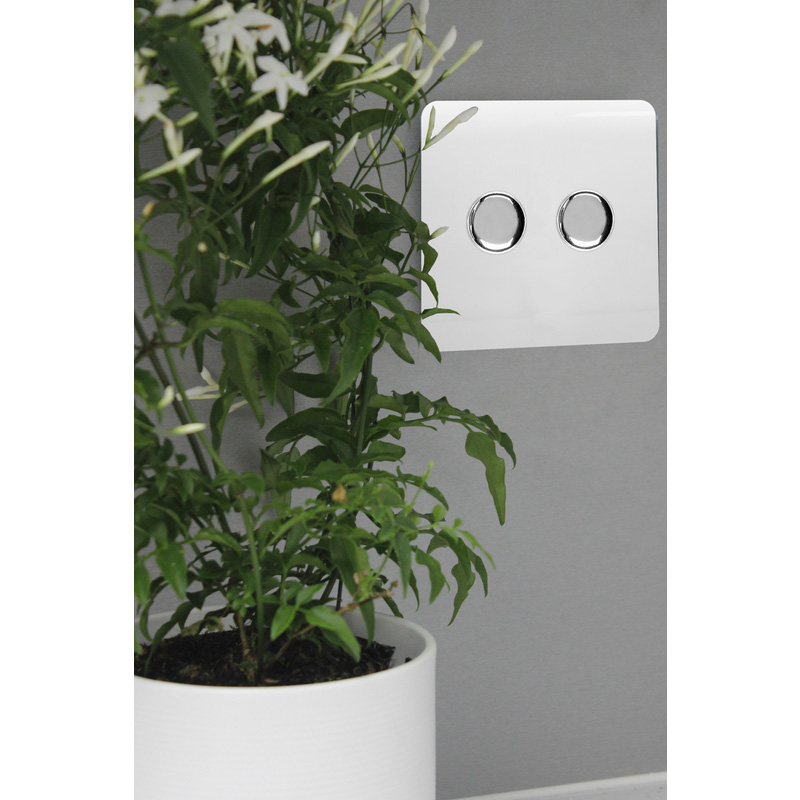 Trendiswitch White 2 Gang LED Dimmer Switch 2 Gang