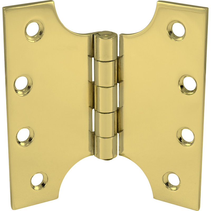 Steel Parliament Hinge Polished Brass 102mm